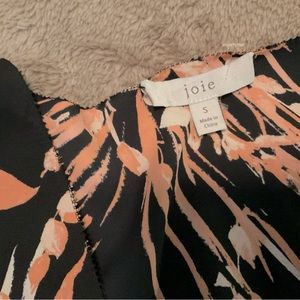 Joie blouse, flower print with navy background. Wrap top